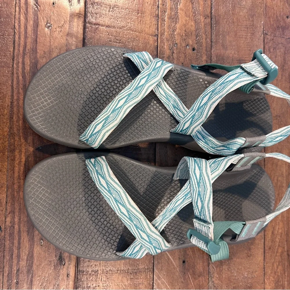 Chaco Z1 Classic w/Green w/Gray Sole Active Outdoor Hiking Water Sandals.Size 10 - Picture 3 of 8